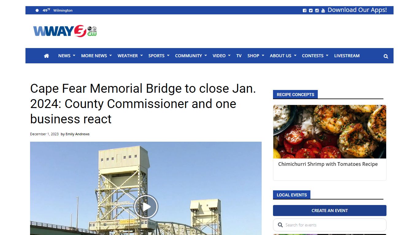 Cape Fear Memorial Bridge to close Jan. 2024: County Commissioner and ...